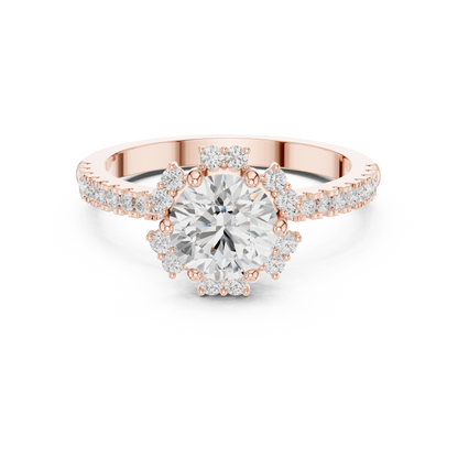 Round Halo Lab Grown Diamond Ring