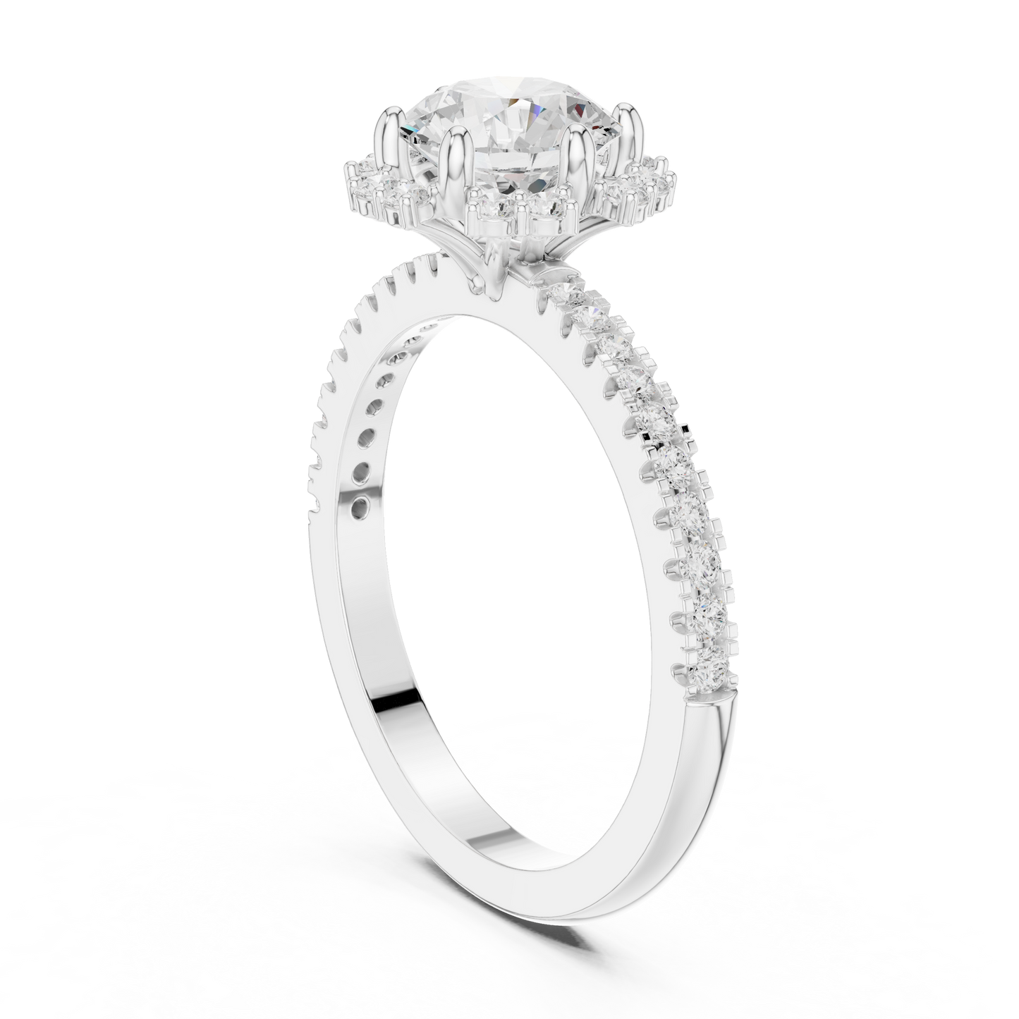 Round Halo Lab Grown Diamond Ring