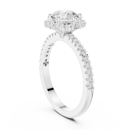 Round Halo Lab Grown Diamond Ring