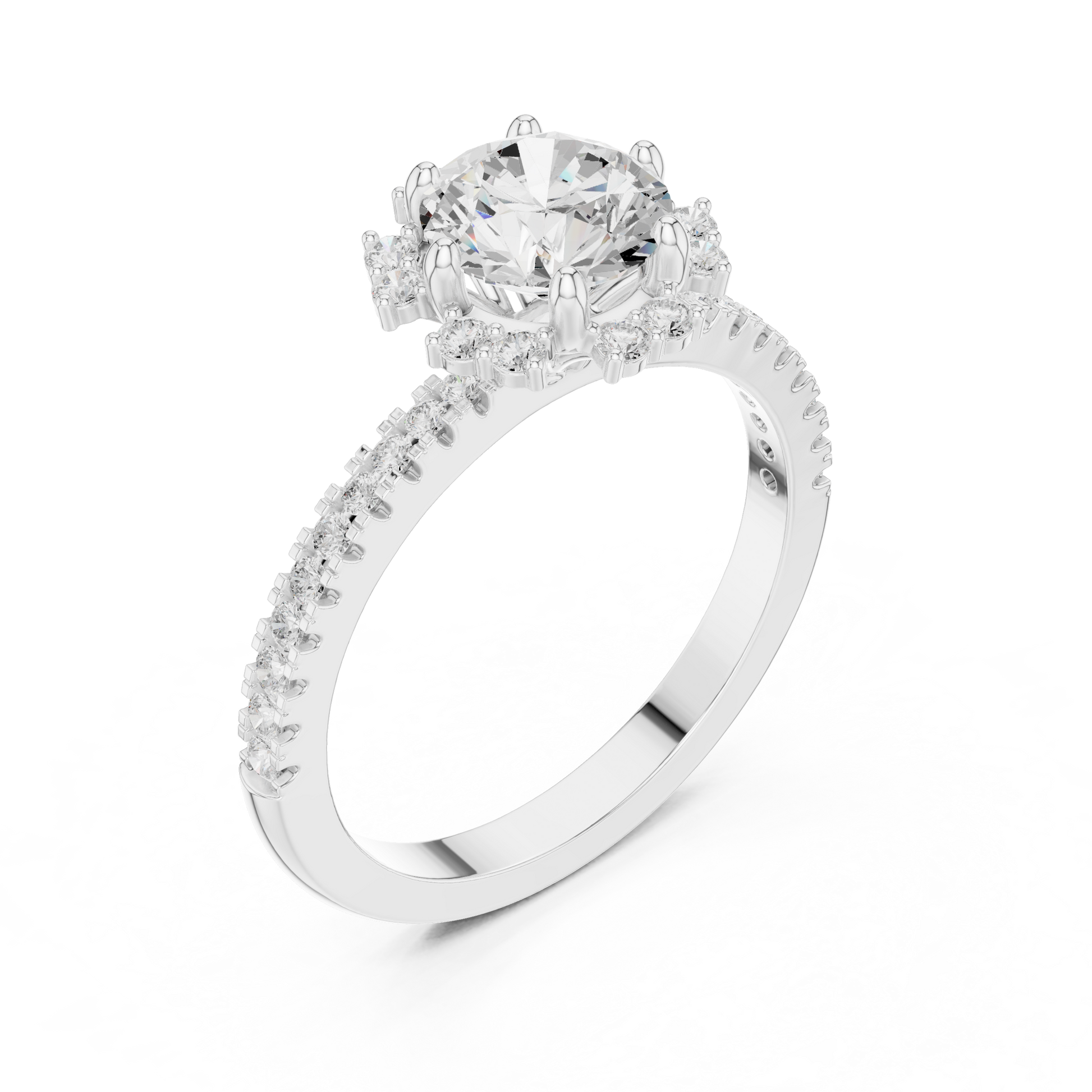 Round Halo Lab Grown Diamond Ring