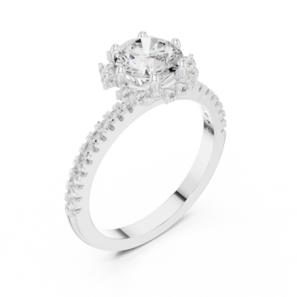 Round Halo Lab Grown Diamond Ring