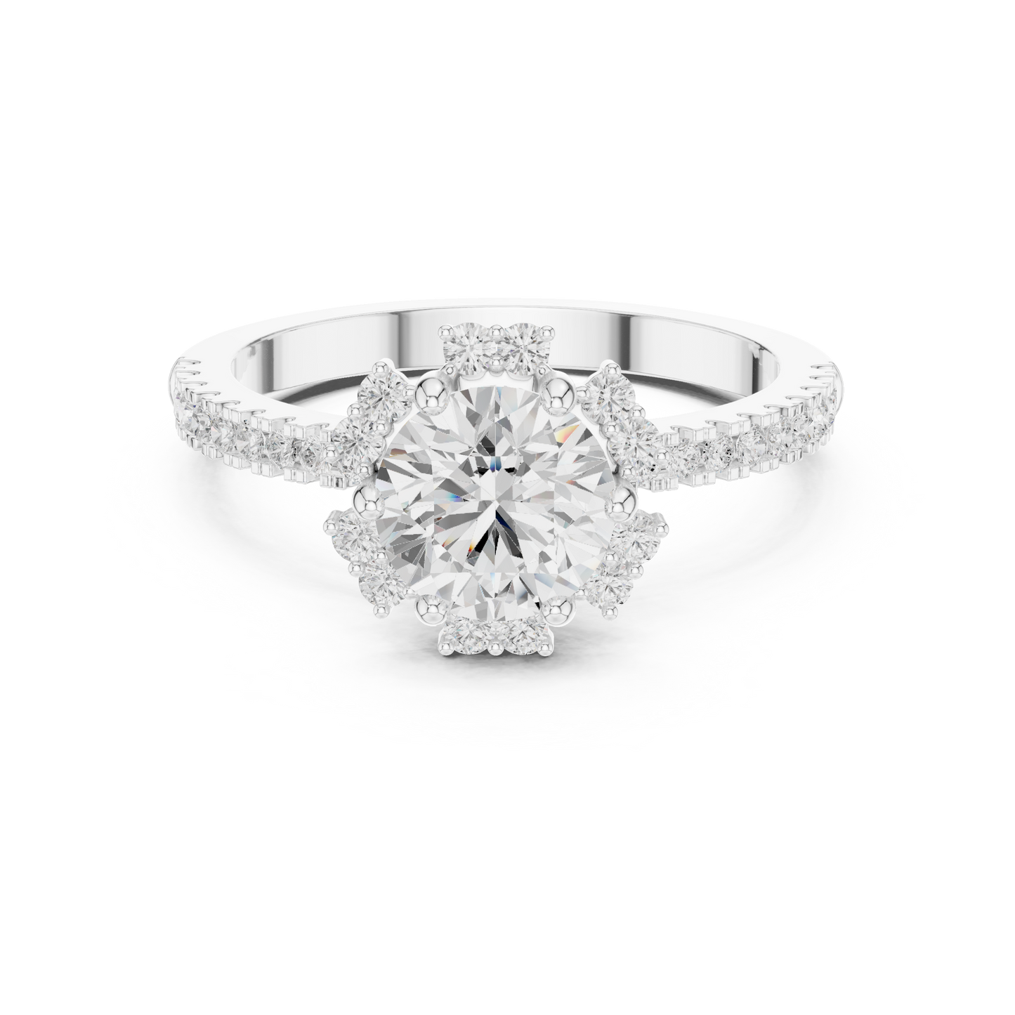 Round Halo Lab Grown Diamond Ring