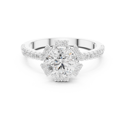 Round Halo Lab Grown Diamond Ring