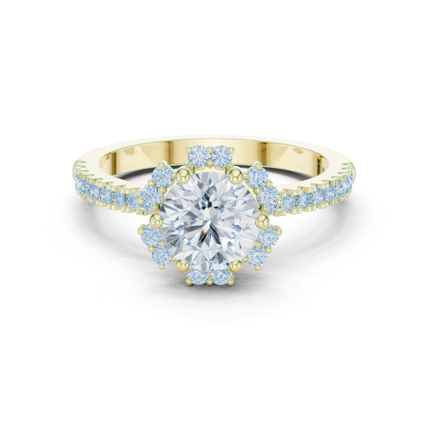 Round Halo Lab Grown Diamond Ring