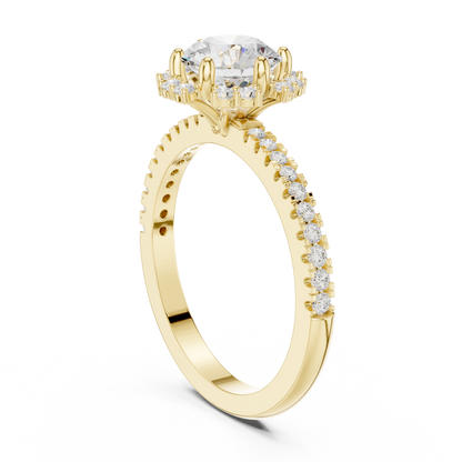 Round Halo Lab Grown Diamond Ring