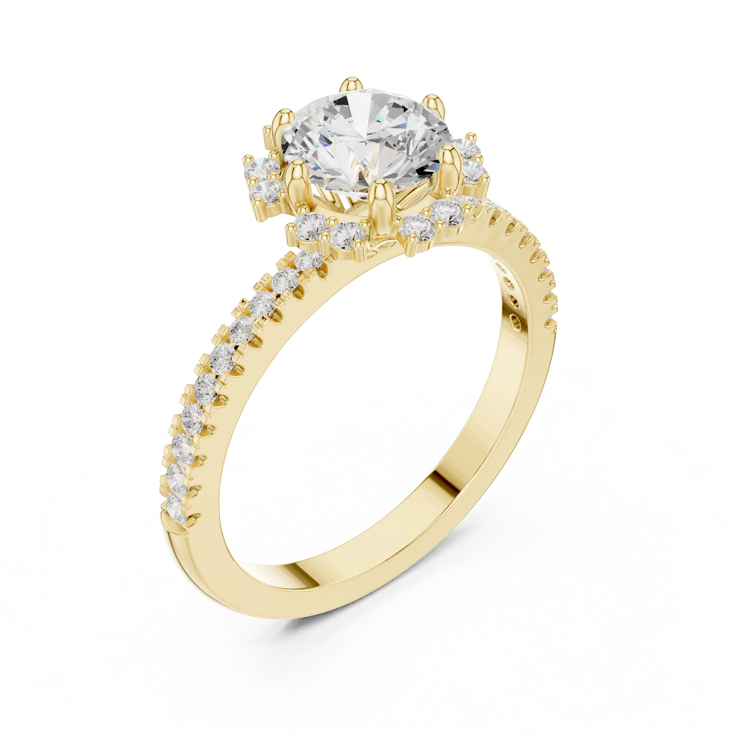 Round Halo Lab Grown Diamond Ring