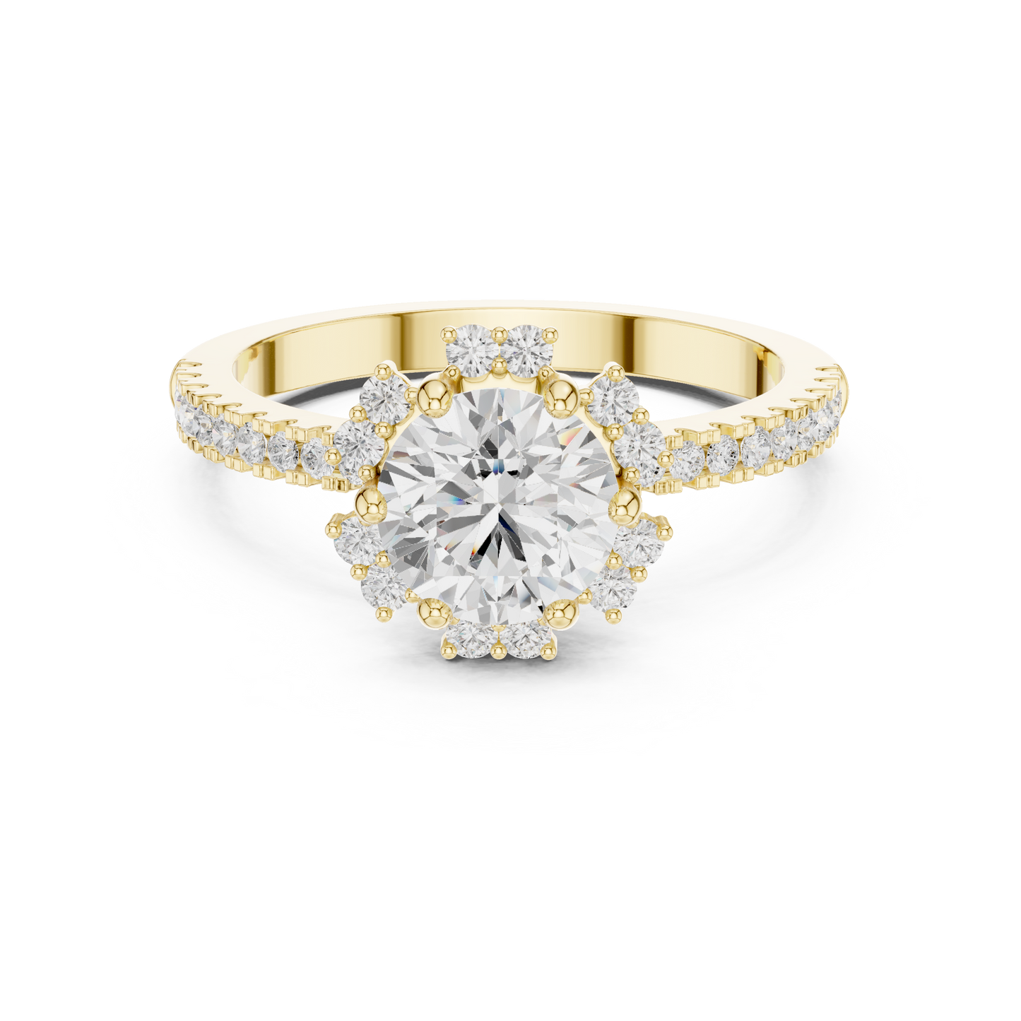 Round Halo Lab Grown Diamond Ring