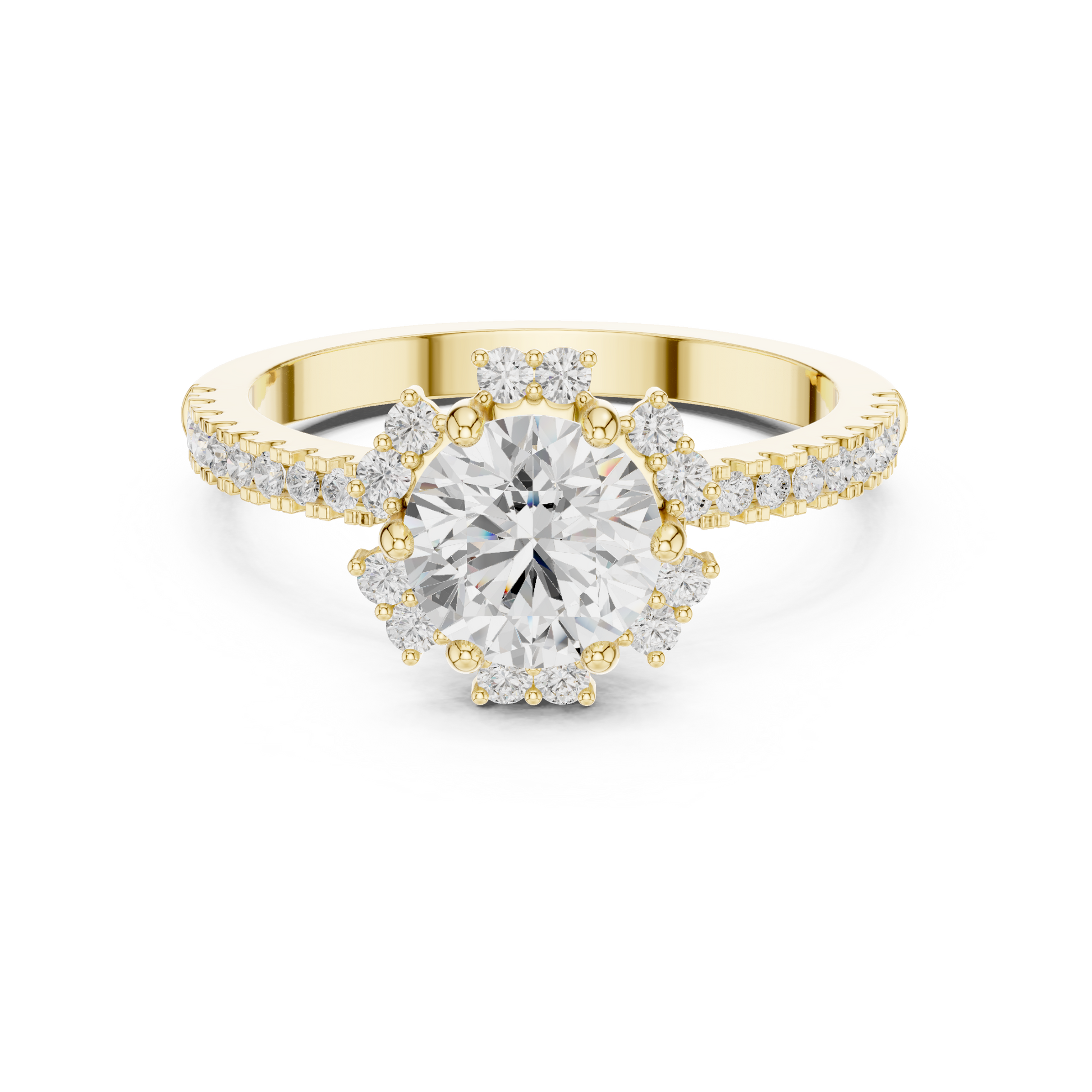 Round Halo Lab Grown Diamond Ring