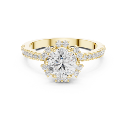 Round Halo Lab Grown Diamond Ring