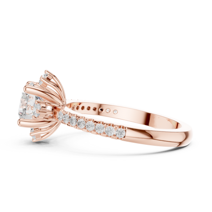 Round Halo Lab Grown Diamond Ring