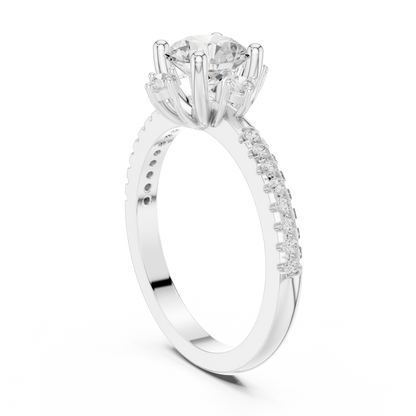 Round Halo Lab Grown Diamond Ring