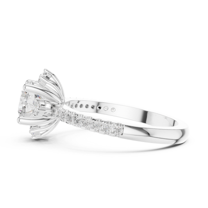 Round Halo Lab Grown Diamond Ring