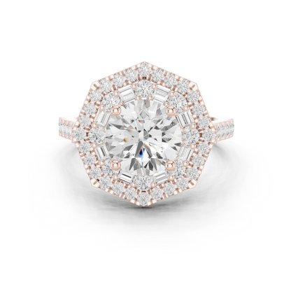 Round Halo Lab Grown Diamond Ring