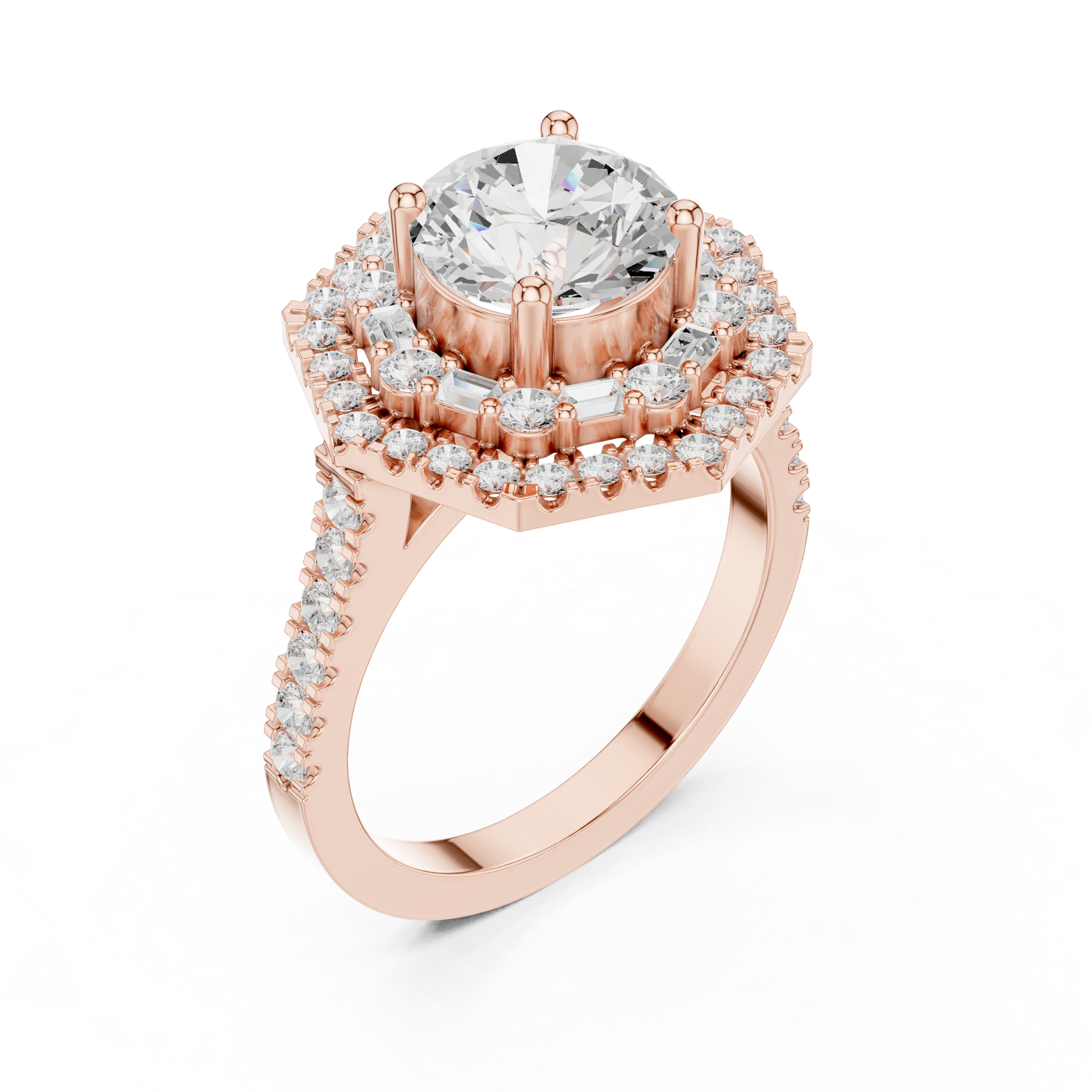 Round Halo Lab Grown Diamond Ring