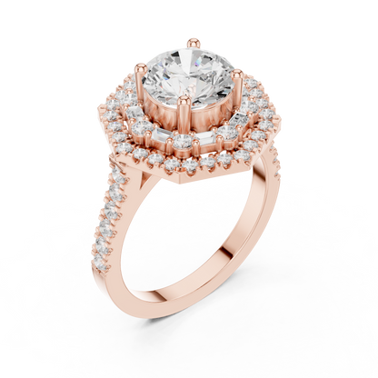 Round Halo Lab Grown Diamond Ring