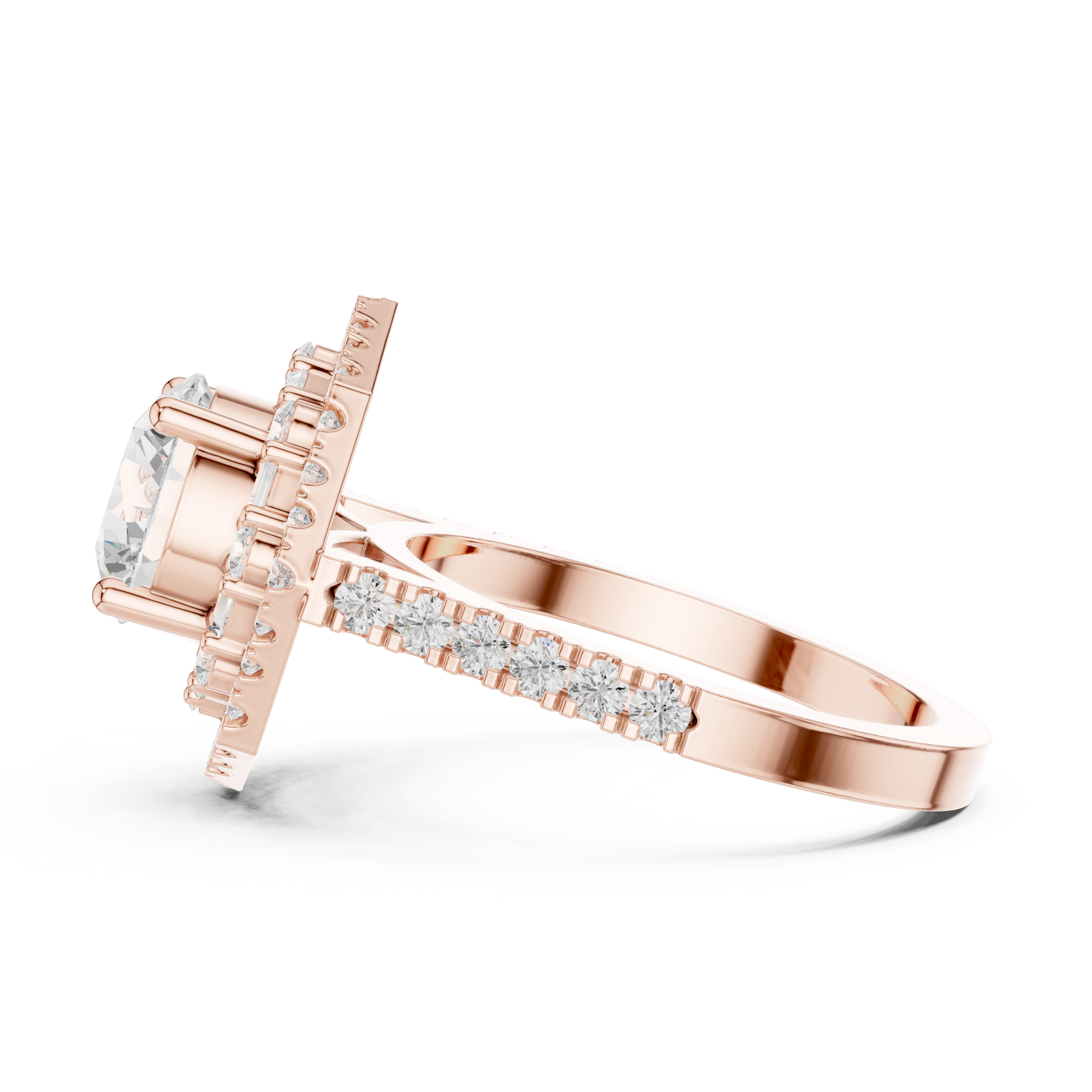 Round Halo Lab Grown Diamond Ring