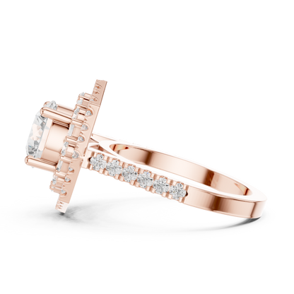 Round Halo Lab Grown Diamond Ring