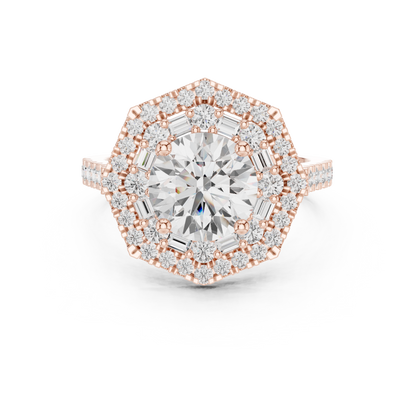 Round Halo Lab Grown Diamond Ring