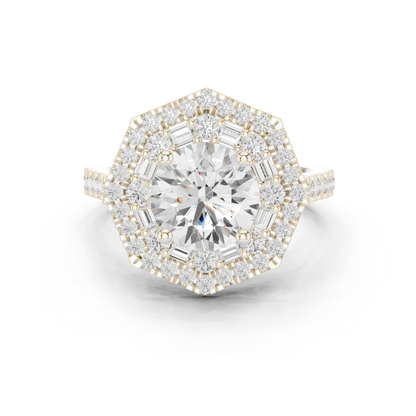 Round Halo Lab Grown Diamond Ring