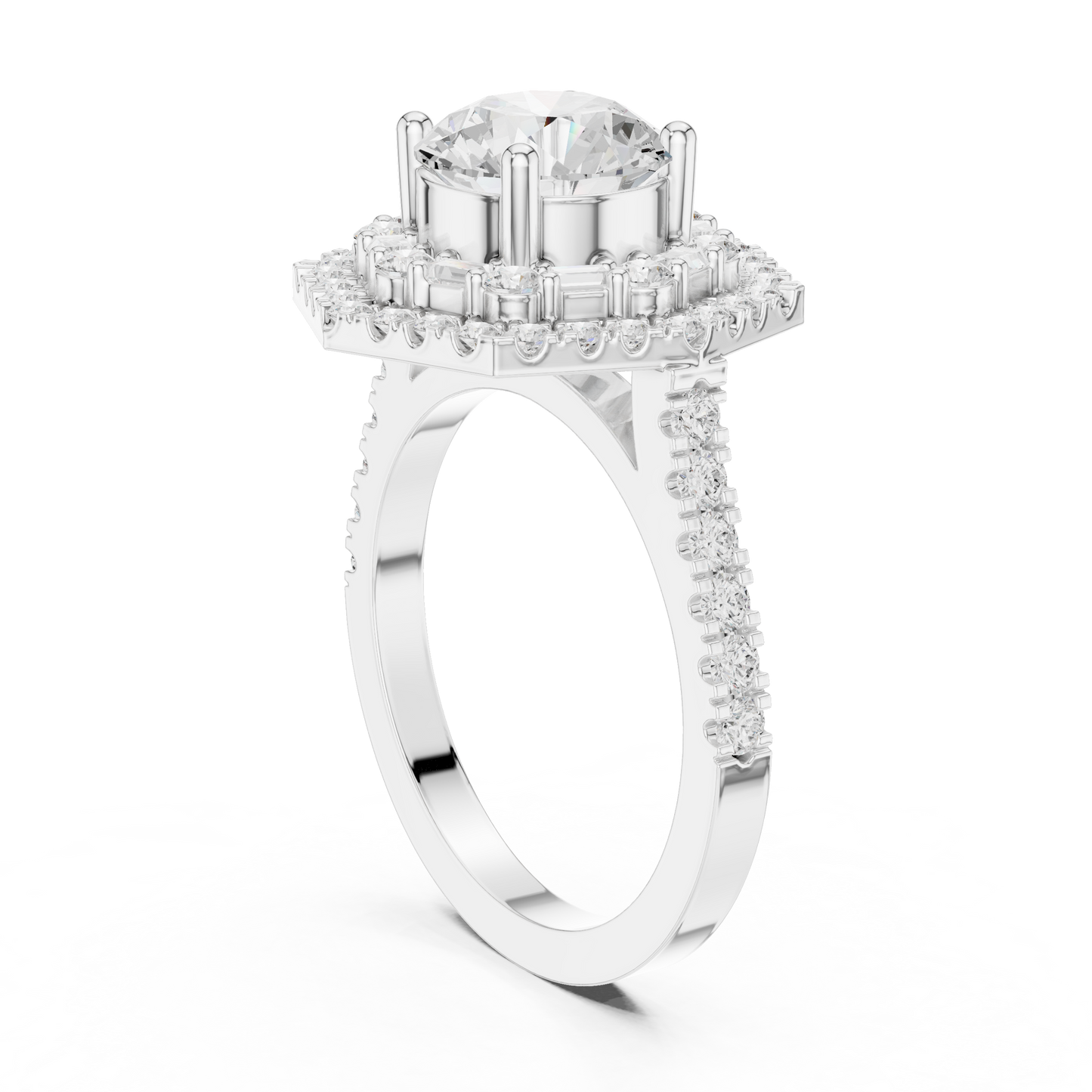 Round Halo Lab Grown Diamond Ring