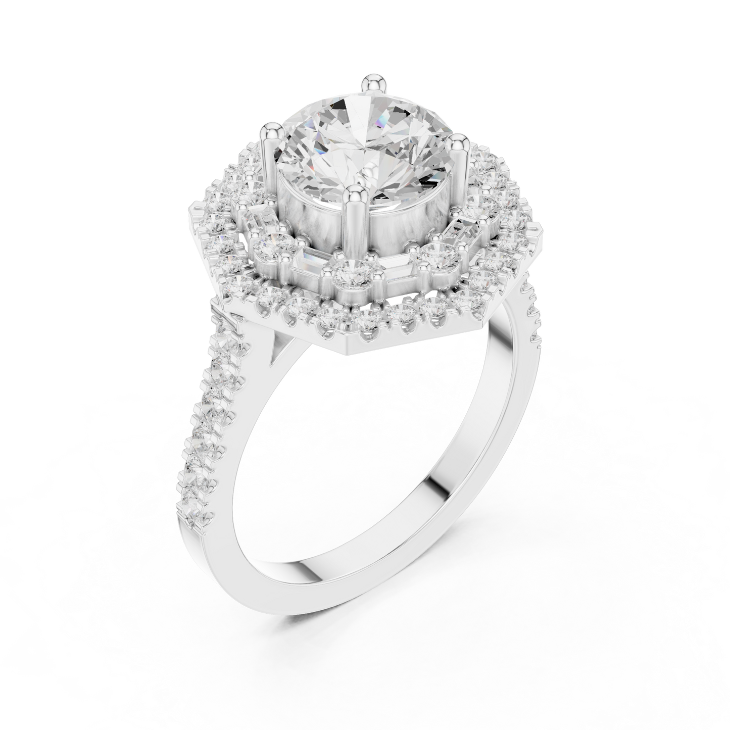 Round Halo Lab Grown Diamond Ring