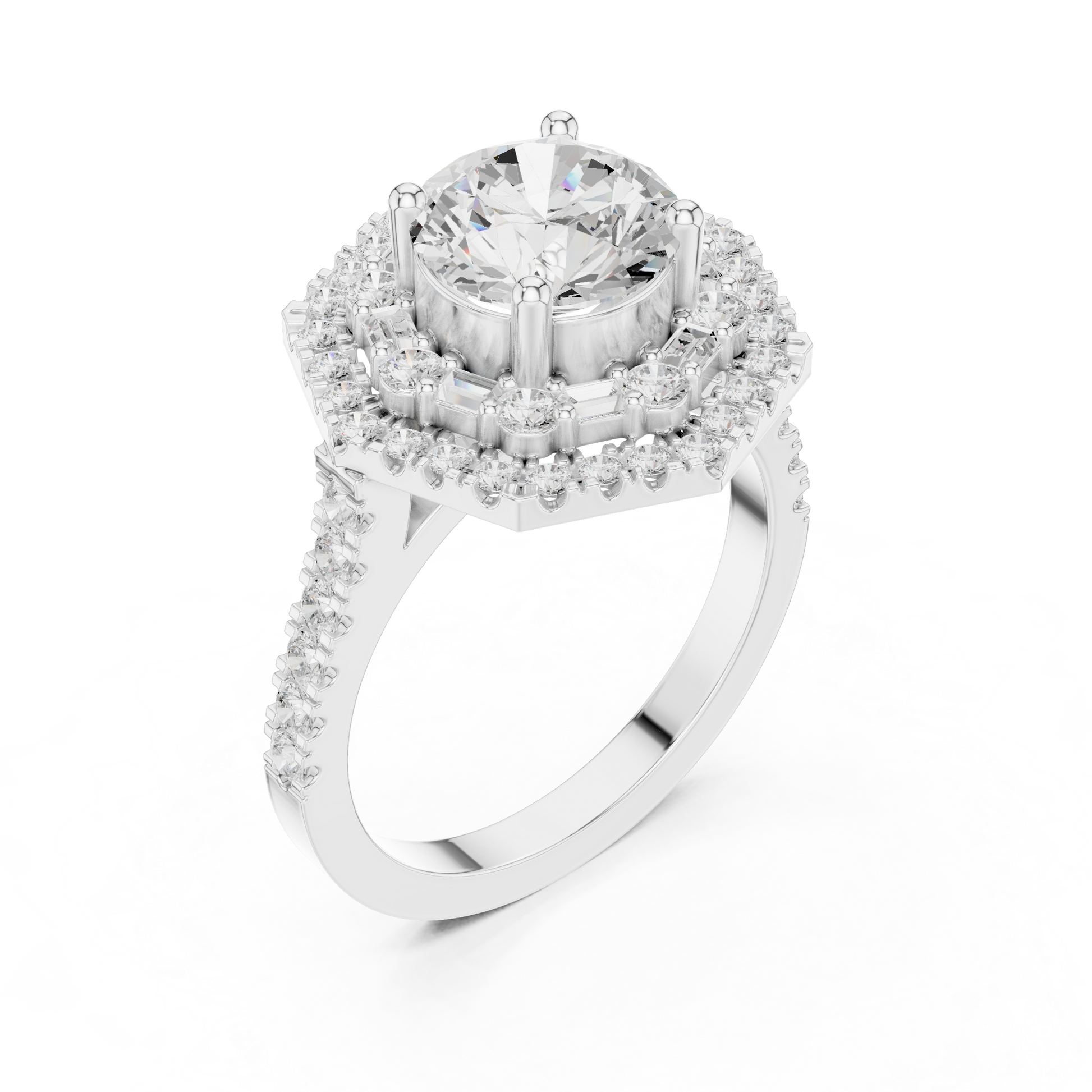 Round Halo Lab Grown Diamond Ring