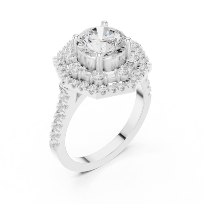 Round Halo Lab Grown Diamond Ring