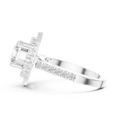 Round Halo Lab Grown Diamond Ring