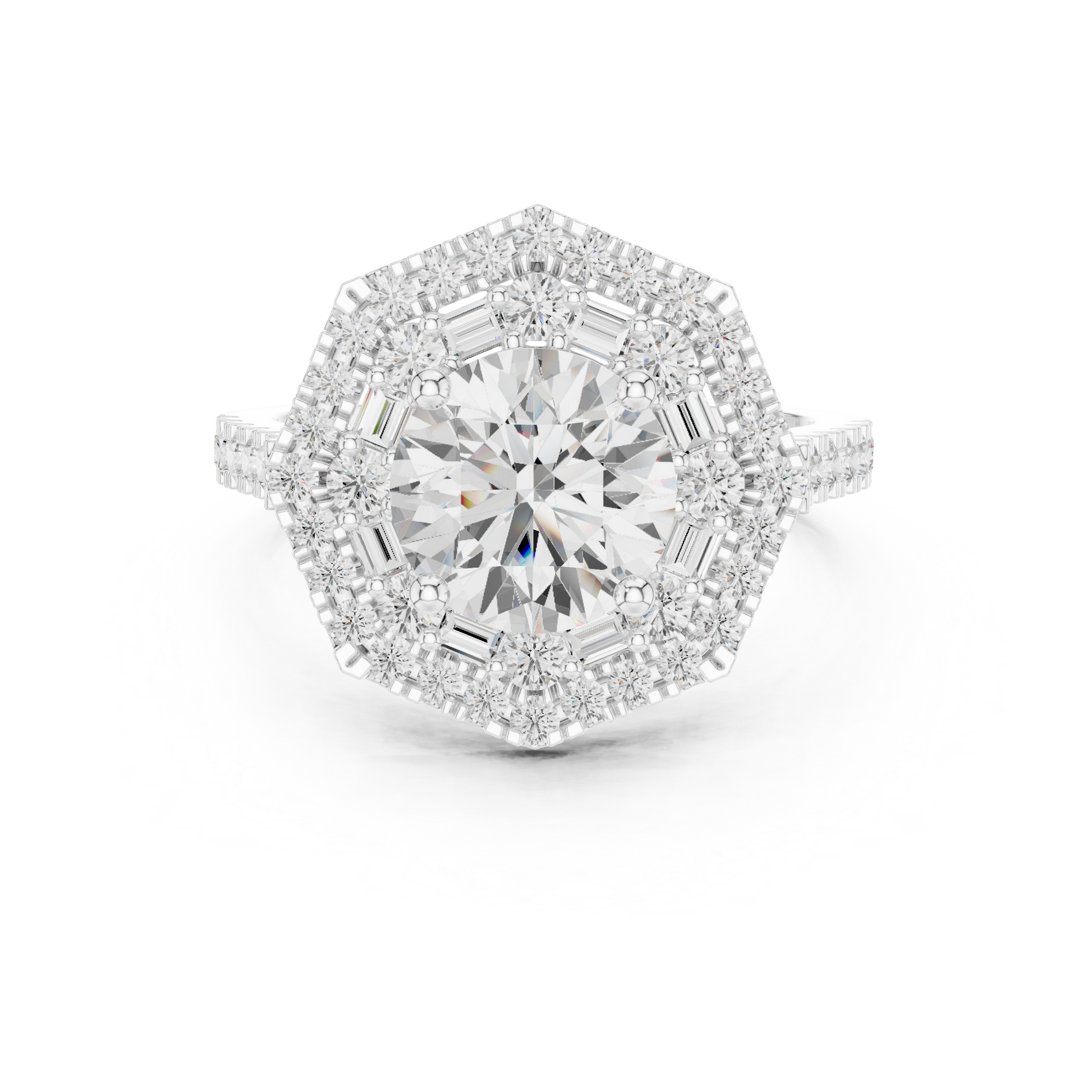 Round Halo Lab Grown Diamond Ring