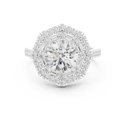 Round Halo Lab Grown Diamond Ring