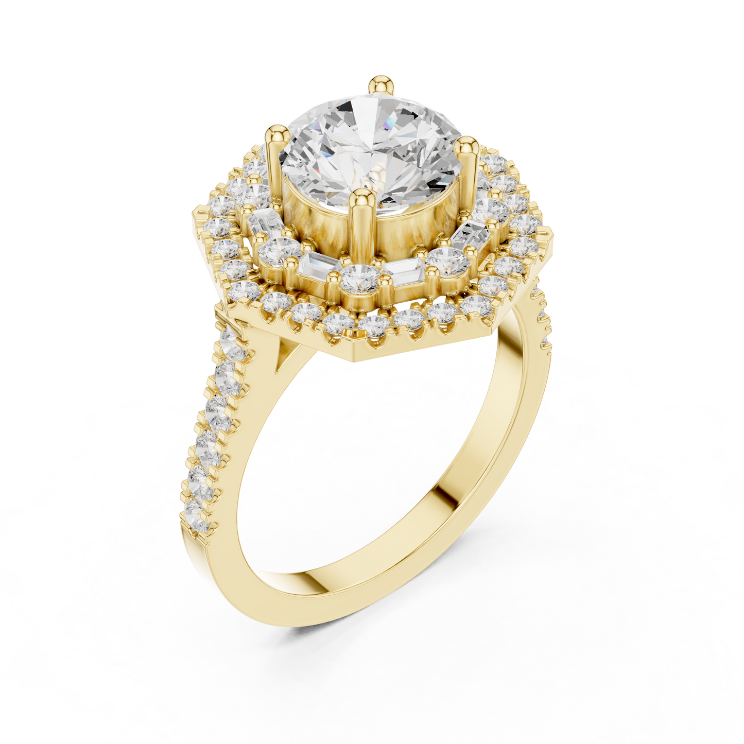 Round Halo Lab Grown Diamond Ring