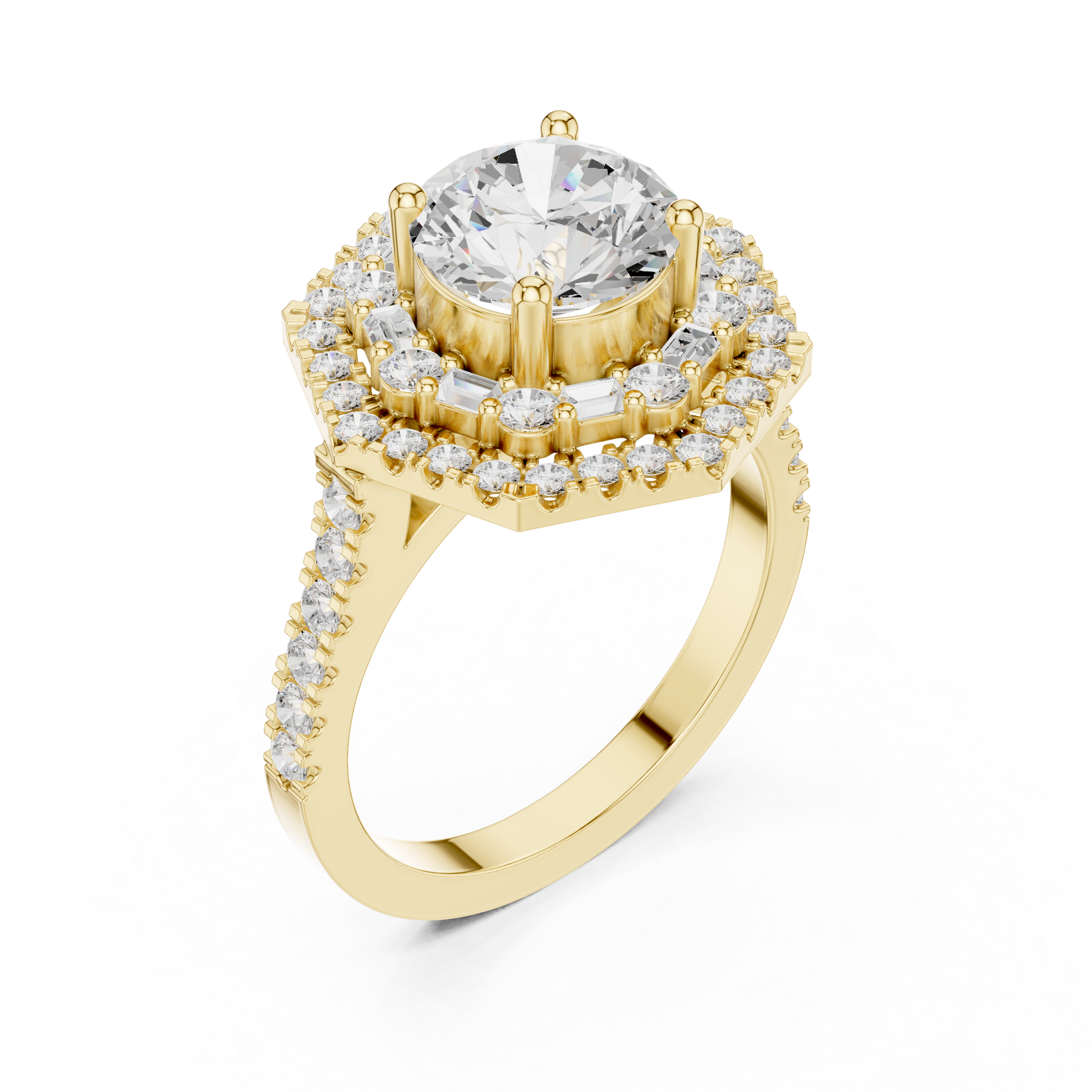 Round Halo Lab Grown Diamond Ring