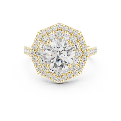 Round Halo Lab Grown Diamond Ring