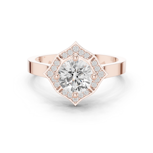 Round Halo Lab Grown Diamond Ring
