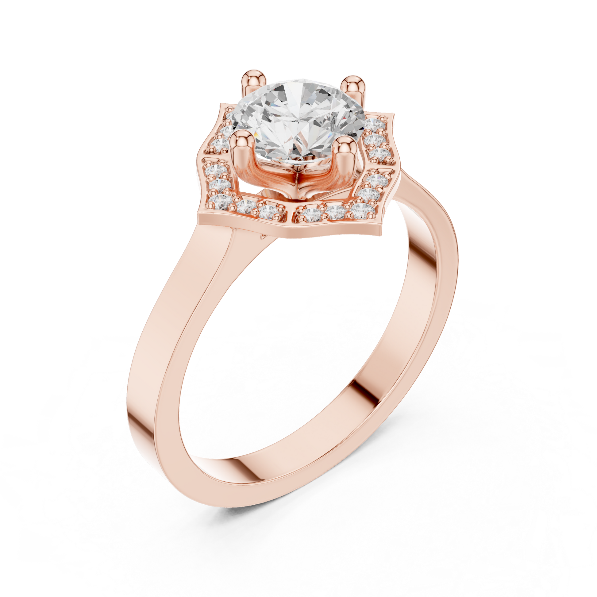 Round Halo Lab Grown Diamond Ring