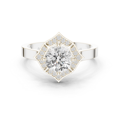 Round Halo Lab Grown Diamond Ring