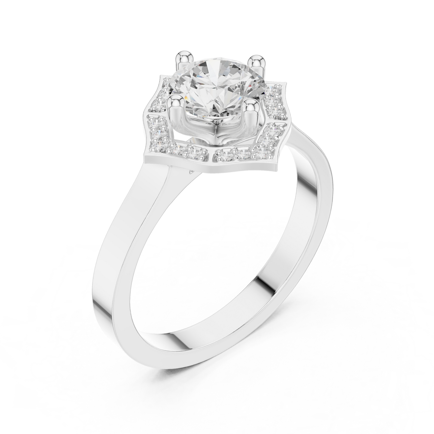 Round Halo Lab Grown Diamond Ring