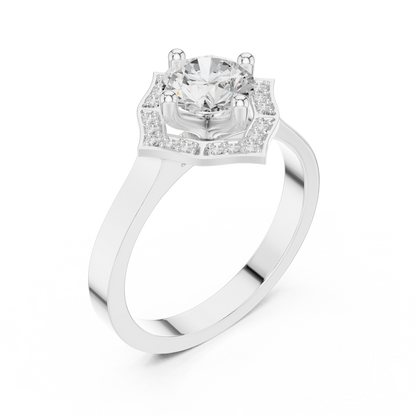 Round Halo Lab Grown Diamond Ring