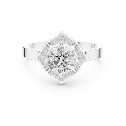Round Halo Lab Grown Diamond Ring