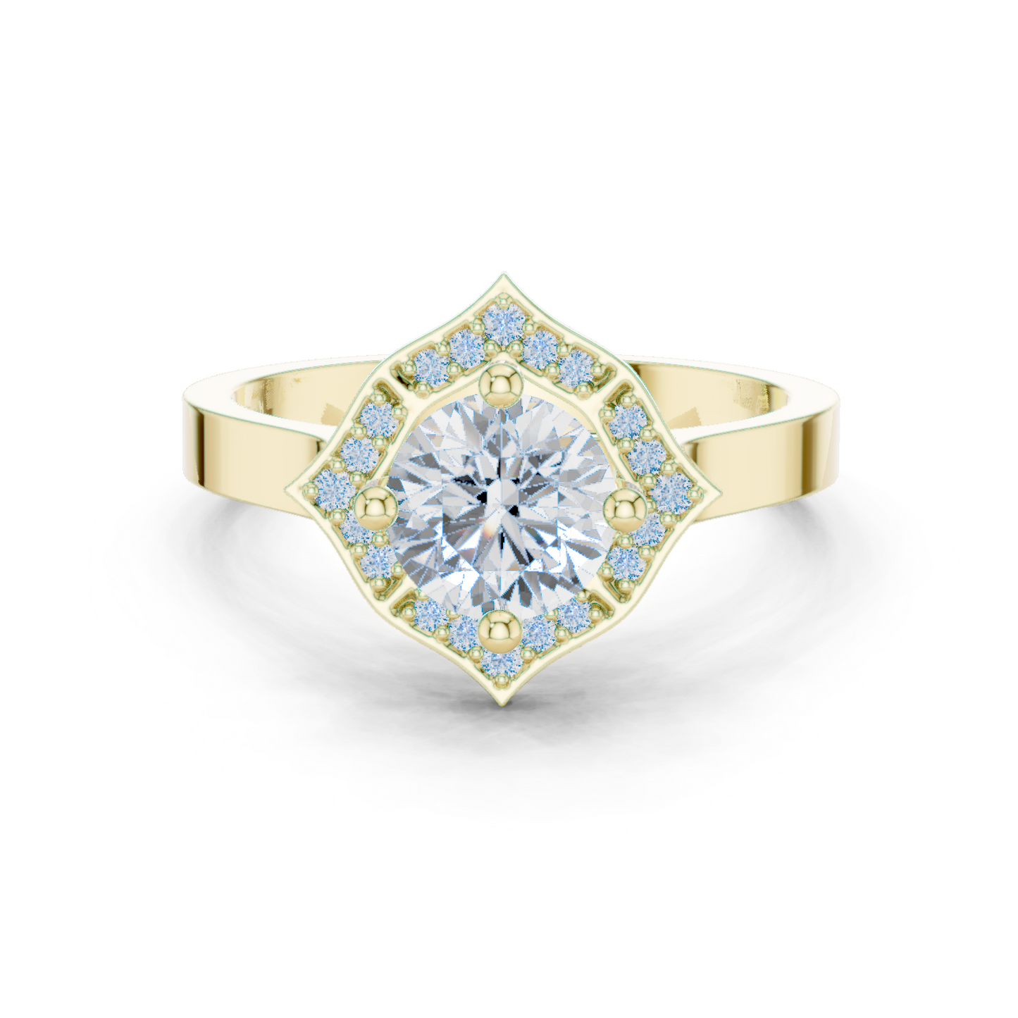 Round Halo Lab Grown Diamond Ring