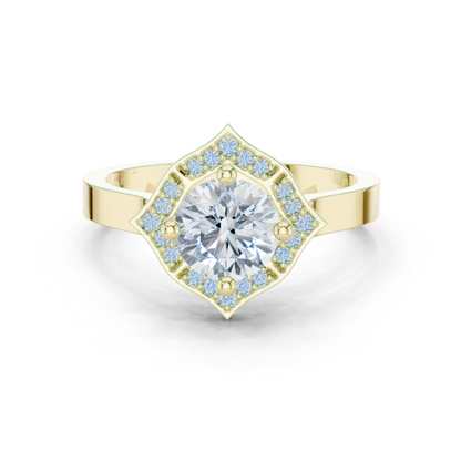 Round Halo Lab Grown Diamond Ring