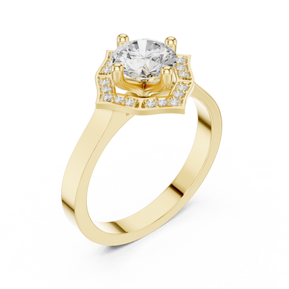 Round Halo Lab Grown Diamond Ring