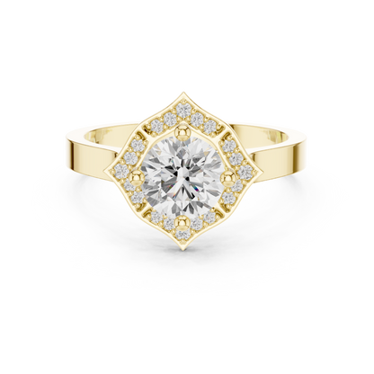 Round Halo Lab Grown Diamond Ring