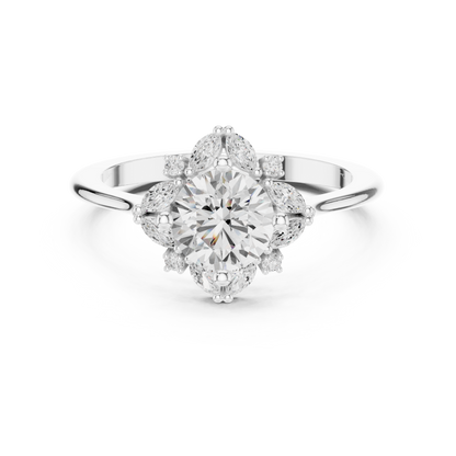 Round Halo Lab Grown Diamond Ring