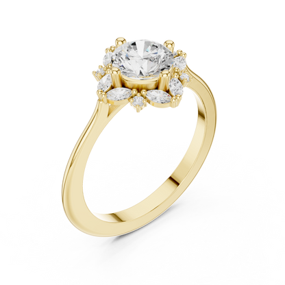 Round Halo Lab Grown Diamond Ring