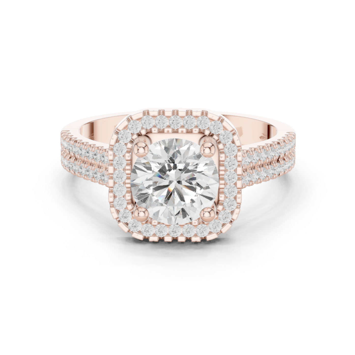 Round Halo Lab Grown Diamond Ring