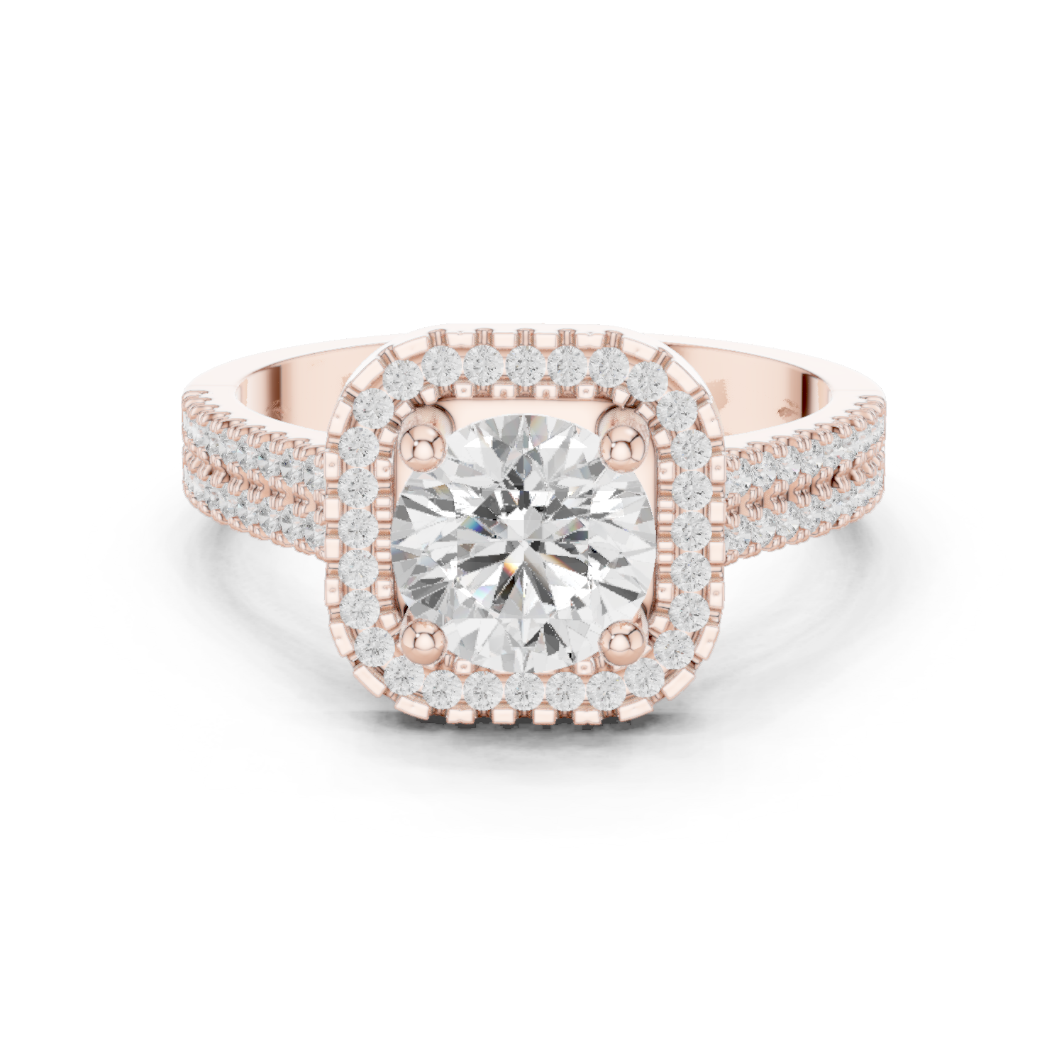 Round Halo Lab Grown Diamond Ring