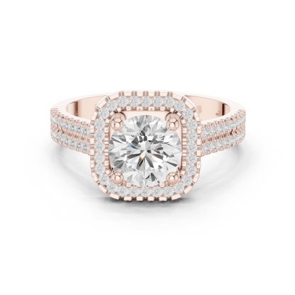 Round Halo Lab Grown Diamond Ring