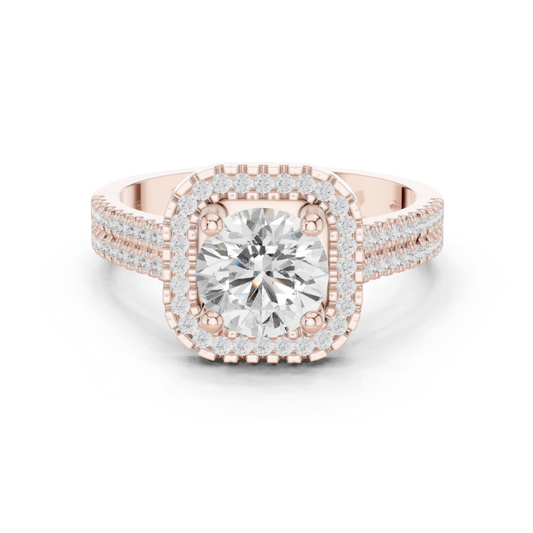Round Halo Lab Grown Diamond Ring