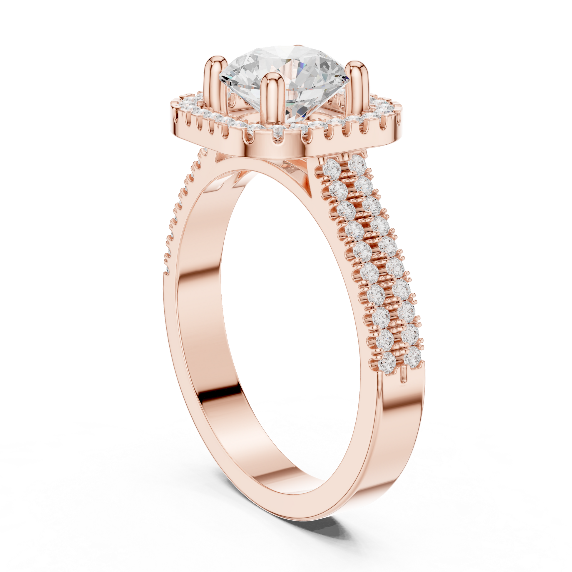 Round Halo Lab Grown Diamond Ring